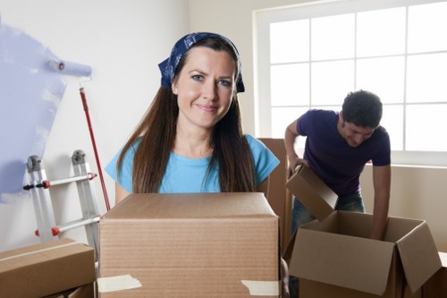 Household furniture being loaded by a Charlton removals crew