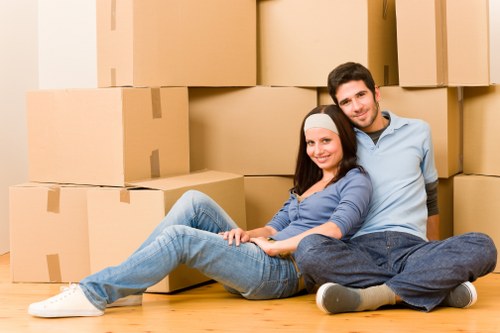 Packed household items ready for removals in Charlton
