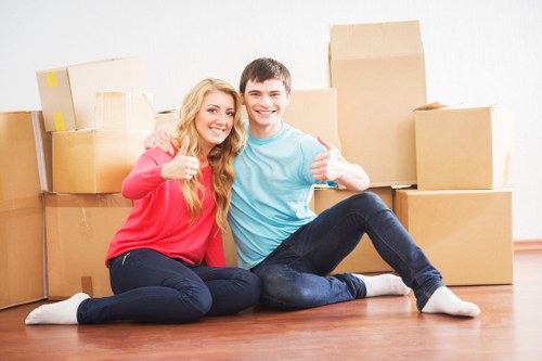 Careful unpacking of boxes in a Charlton property