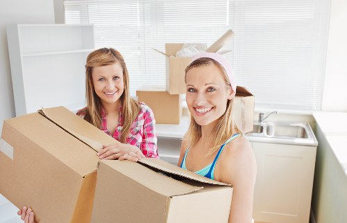 Packed moving boxes ready for house removal in Charlton