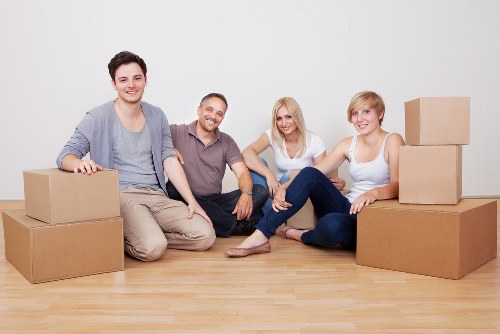 Packed boxes and furniture ready for transport in Charlton
