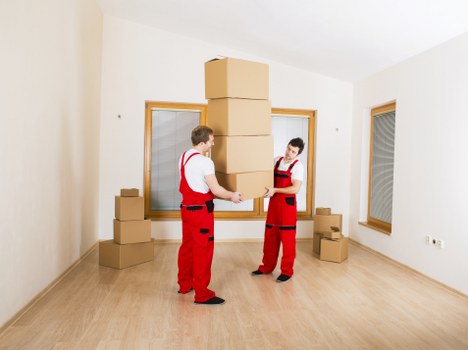 Packed household boxes ready for a home move in Charlton